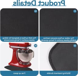 Keukenmachine Onderlegger - Mixer Accessoire - Apparaten Verplaatsen - Krasvrij Werkblad - 34 x 21cm - Zwart — thumbnail 2