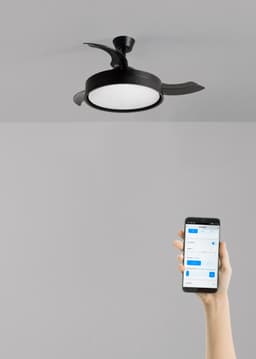 CREATE - Stille plafondventilator 40 W Ø107 cm met intrekbare bladen en LED-licht - M - Met licht - WIFI - WIND CLEAR EDGE — thumbnail 5