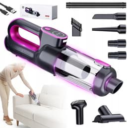 Kruimelzuiger - Stofzuiger - Draadloze Handstofzuiger - Instelbare stand op twee niveaus + LED-verlichting - Lange batterijduur - Met 6 Accessoires - Voor Auto, Huis & Kantoor - Krachtig & Compact — thumbnail 1