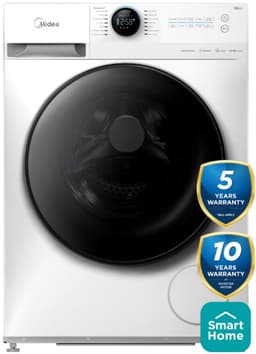 Midea MF200W90WB/W-HR - Wasmachine - Voorlader - Wit - Vulgewicht: 9kg - 76 dB - A label - 1300 rpm - Engels display — thumbnail 1