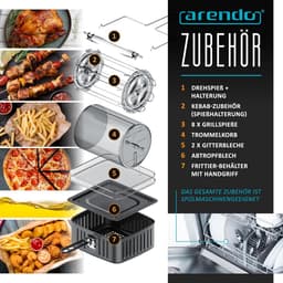 Luchtfriteuse 4-in-1 met 12 programma's: Oven, Grill en Drogen — thumbnail 5
