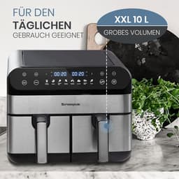 XXL Heteluchtfriteuse 10 Liter met Dubbele Kamer - Dual Zone Airfryer — thumbnail 2