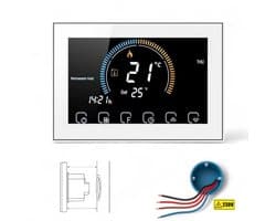 Thermostaat | Inbouw wifi thermostaat | CV installatie | Touchscreen | Tuya & Smart Life | 4-draads aansluiting | Wit | 0-40°C