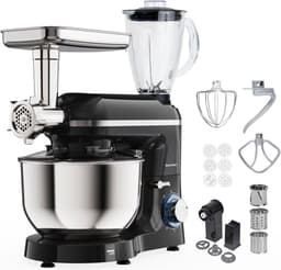Keukenmachine - Keukenrobot Mixer - Bakken en Koken - Krachtige 2000W Motor - 6.2L Kom - Zwart — thumbnail 1