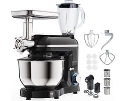Keukenmachine - Keukenrobot Mixer - Bakken en Koken - Krachtige 2000W Motor - 6.2L Kom - Zwart