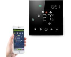 Slimme Wifi Thermostaat voor Airconditioning - Temperatuurregelaar met LCD Scherm - Werkt met Alexa & Google Home