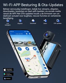 Avylet A8 - Dashcam Voor Auto - Drievoudige Lens - Ultra 5K & Full HD - 2025 model - Voor en Achter Camera - WiFi & GPS - 3 inch met App - Loop Opname - G Sensor - Parkeerbewaking - Infrared Night Vision - Voice Control — thumbnail 5