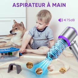 Draadloze Handstofzuiger – 26000PA Krachtig – Mini en Draagbaar – 3 Instelbare Niveaus – 4 HEPA-filters – Voor Auto, Huis, Keuken en Dierenharen — thumbnail 5