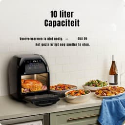 SVN® Heteluchtoven - Oven - Airfryer Oven - Zwart - 31cm x 31cm x 38cm — thumbnail 3