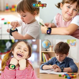 TeddiQ Playwatch - Kinder Smartwatch - Kinderhorloge - Zwart - 31 educatieve games - Smartwatch Kind - HD Scherm — thumbnail 5
