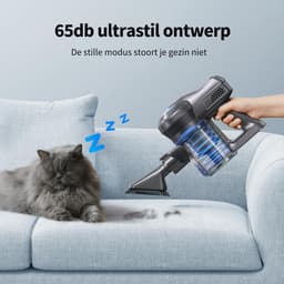 DVDSS® Steelstofzuiger - 6-in-1 - Voor dierenharen, tapijt, harde vloeren - 23kPa zuigkracht - Grijs/Blauw — thumbnail 3
