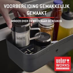 Weber Spirit E-310 - Gasbarbecue - Zwart - 3 Branders met 7,8 kW vermogen - Porselein geëmailleerde gietijzeren grillrooster - 2 Zijtafels - 2 Duurzame wielen - Kast met deur — thumbnail 4