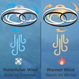 Moderne plafondventilator met verlichting en afstandsbediening voor woonkamer en slaapkamer — thumbnail 2