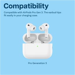 MMOBIEL 3 Paar Vervangende Oordopjes Tips voor AirPods Pro Gen 3 – Antislip Siliconen Oordopjes met Ruisonderdrukkingsgat, Draagbare Opbergdoos en Passen in Oplaadcase – S, M & L – Wit — thumbnail 2