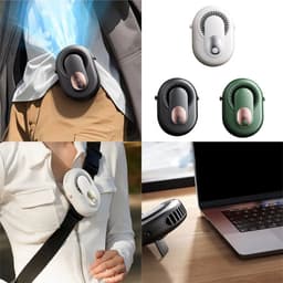 Tailleventilator - Draagbare Ventilator - 4-in-1 - Bladloos - 5 Standen - Digitaal Display - USB Oplaadbaar - voor Nek Taille Hand en Tafel - Wit — thumbnail 3
