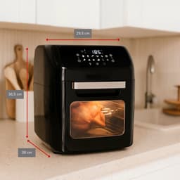 alpina Airfryer Oven XXXL - Heteluchtfriteuse 12L - Air Fyer 8 Personen en Meer - Heteluchtoven met Digitaal Display - Incl. Accessoires - Rotisserie Spit en Spitvork — thumbnail 3