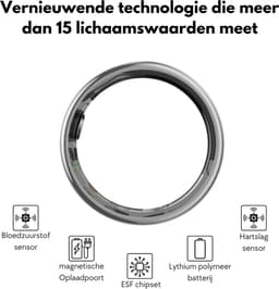 Focus® S1 Smart Ring - Zilver - Maat 7 - Hartslag - Menstruatiecyclus - Slaap Monitor - Slimme Ring - Sport Prestatie - Stappenteller -IP68 Waterdicht - O2 Meting - Dames - Heren - Wearables - Oplaad Case - beschermring — thumbnail 5