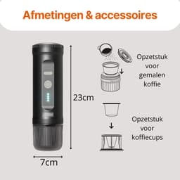Lacardia Draagbaar Koffiezetapparaat - Draagbare Espressomachine - Cups en Gemalen Koffie - Koffiemachine — thumbnail 4