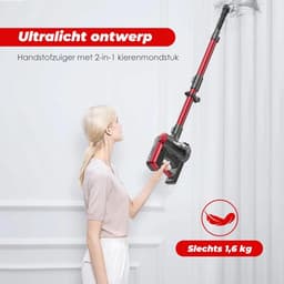 Draadloze Stofzuiger 45 kPa Zuigkracht – Steelstofzuiger & Handstofzuiger – 60 Min Accu – Lichtgewicht – Anti-Klit Borstel – Voor Dierenharen & Harde Vloeren — thumbnail 4