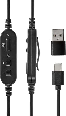 Nedis PC-Headset - On-Ear - Stereo - USB Type-A / USB Type-C - Opvouwbare microfoon - Zwart — thumbnail 5