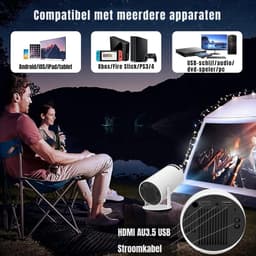 Zyrex® Draagbare beamer - Beamer - Projector - Mini Beamer - Wit - ‎‎22cm x 14cm x 12cm — thumbnail 4