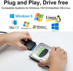SATA naar USB 3.0 Adapter voor 2.5" en 3.5" HDD SSD - Externe Harde Schijf Kabel met Voeding — thumbnail 5