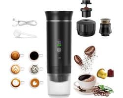 Quvo® Draagbare Koffiemachine - Blender To Go - Draagbare Blender - Zwart - 28cm x 9cm x 9cm