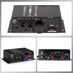 AK-380 Bluetooth 5.0 Hifi-Versterker - 2.0 Kanalen - 40W X 2 - Maximaal Vermogen 400W - Mini-Stereoversterker - met USB/SD-Kaartsleuf en Fm-Radio - Geschikt voor Auto- en Thuisluidsprekers — thumbnail 3