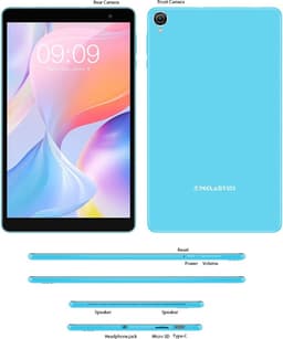 Elementkey Ai-15 Tablet - 3GB RAM met 96GB Opslag - WiFI - 8 Inch Snelle Tablet – Multitasken - Kids / E-reader - Licht - Aqua Blauw — thumbnail 3