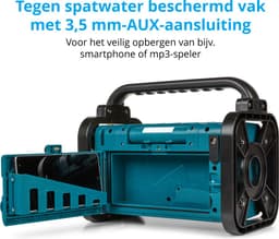 MEDION E66877 DAB+ bouwplaatsradio (robuuste behuizing, spatwaterdicht (IP44), Bluetooth 5.0, PLL FM-radio, LED-werklamp, batterij- en netvoeding) blauw — thumbnail 5