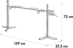 Klarstein Rotisserie Grill Met Motor, Elektrische Grill Met Draaiend Spit, Grote Spitgrill Voor Kip & Speenvarken, In Hoogte Verstelbare Grill Met Motor, Spitgrill Met Roestvrijstalen Poten — thumbnail 3