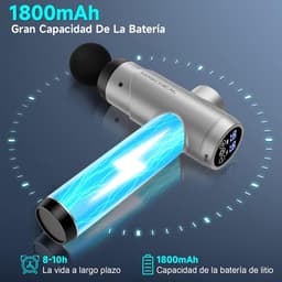 Massagepistool, massagepistool, 99 instelbare standen en 8 koppen, super-power- en snellaadtechnologie voor rug, nek, schouders, pijnverlichting bij diepe weefsels — thumbnail 3