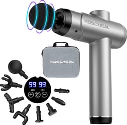 Massagepistool, massagepistool, 99 instelbare standen en 8 koppen, super-power- en snellaadtechnologie voor rug, nek, schouders, pijnverlichting bij diepe weefsels — thumbnail 1