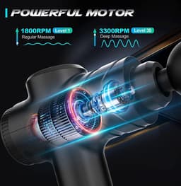 Massagepistool met 30 Snelheden en 10 Massagekoppen - Draadloos Percussiemassageapparaat met LCD-Aanraakscherm — thumbnail 5
