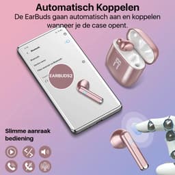 Draadloze Oordopjes - Roze Goud - Bluetooth - Universeel - Lange Batterijduur - Comfortabel Draagcomfort - Geweldige Geluidskwaliteit - Origineel Phreeze — thumbnail 2