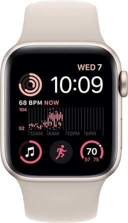Apple Watch SE 2022 - Smartwatch dames en heren - 40 mm - Sterrenlicht Aluminium — thumbnail 1