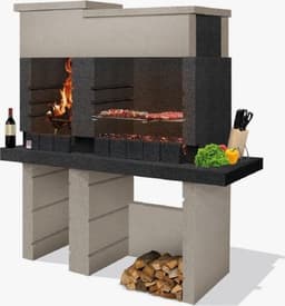 Sarom Fuoco - Betonnen barbecue - San Pedro - Houtskool en hout - 160 x 51.5 x 172,2 cm — thumbnail 1