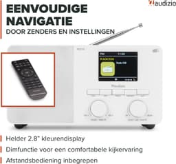 Audizio Rosta DAB radio - Digitale radio met Bluetooth - 40W - Wit — thumbnail 4