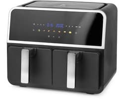 Digitale dubbele heteluchtfriteuse,, frituren met hete lucht zonder extra olie, 2 x 4,5 liter volume, 7 programma's, -functie (beide tegelijk klaar), AF-132833