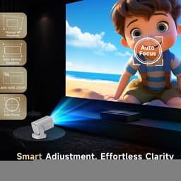 Prime Home Mini projector - Beamer projector - Mini projector 4k - Native 1080P - Android 11 Dual WiFi Bluetooth 5.4 - Autofocus Keystone - 330 ANSI Thuisbioscoop - Wit — thumbnail 4