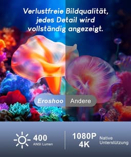 4K Smart Beamer,Mini-projector met wifi 6,Bluetooth 5.4,1080p Full HD Draagbare Projector met Android 14.0,270 graden rotatie,Home Cinema Proyector voor Slaapkamer Buiten en — thumbnail 5