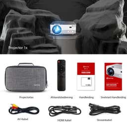 Beamer Draagbaar - 1920 x 1080 Full HD WiFi Bluetooth - 8000 Lumen LCD LED - Voor Thuisbioscoop En Entertainment — thumbnail 5