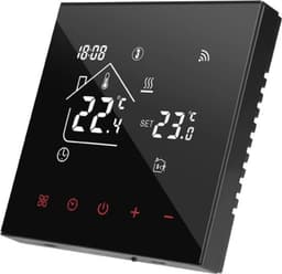 Slimme programmeerbare wifi-thermostaat - voor ketelverwarming - met touchscreen, zwart, Tuya-app en Smart Life - Beok TDR89B-WIFI-WPB — thumbnail 1