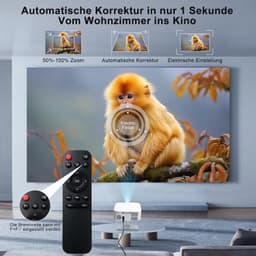 Beamer Android 14 Smart - 1080P Native Resolutie - 400 ANSI Lumen - LED - Draagbaar Voor Thuisbioscoop — thumbnail 3