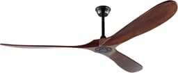 DESMIU Plafondventilator – 70 Inch – Zes Snelheden Met Afstandsbediening – Metaal En Hout – Zwart Donker Walnoot – Zonder Verlichting — thumbnail 3