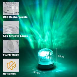 Northern Lights-sterrenhemelprojector, dimbare sfeerverlichting met 16 kleuren en instelbare helderheid, oplaadbare nachtlamp-projector met afstandsbediening, sfeerverlichting voor slaapkamer, plafond, feestjes, gaming en babykamers [Energieklasse G] — thumbnail 4