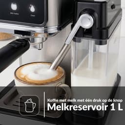 Espressomachine – 20 Bar – 2-in-1 Gemalen Koffie en Capsules – Automatische Melkopschuimer – 1350 W – 1,2 L — thumbnail 3