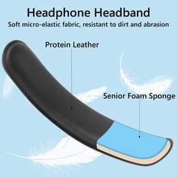 Universele zwarte neopreen hoofdbandhoes voor koptelefoons - gevoerde spons sleeve ter bescherming van de hoofdband — thumbnail 4