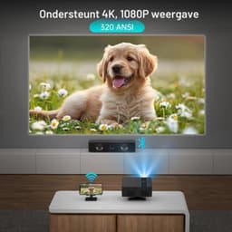 Beamerprojector 320 ANSI Lumen - Full HD 1080P Resolutie - DLP Technologie - HDMI Aansluiting - Draagbaar - Android Streaming — thumbnail 3