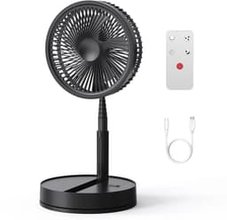 Bresht Opvouwbare Staande Ventilator - 8000 mAh - 4 Snelheden - 5 hoogtestanden - Afstandsbediening - USB-C - Zwart - 22 × 105 cm — thumbnail 2